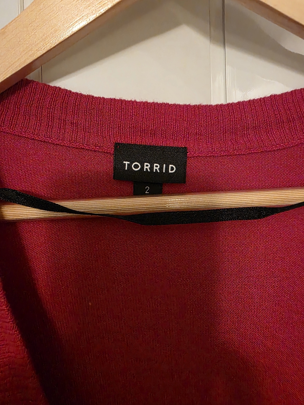 Torrid Raspberry Button-Front Cardigan - Picture 2 of 3